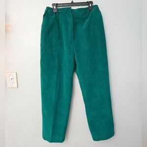 Vintage Samuel Robert by Peter Hatsi Androu Ultra Suede Pants Women Green SZ 14